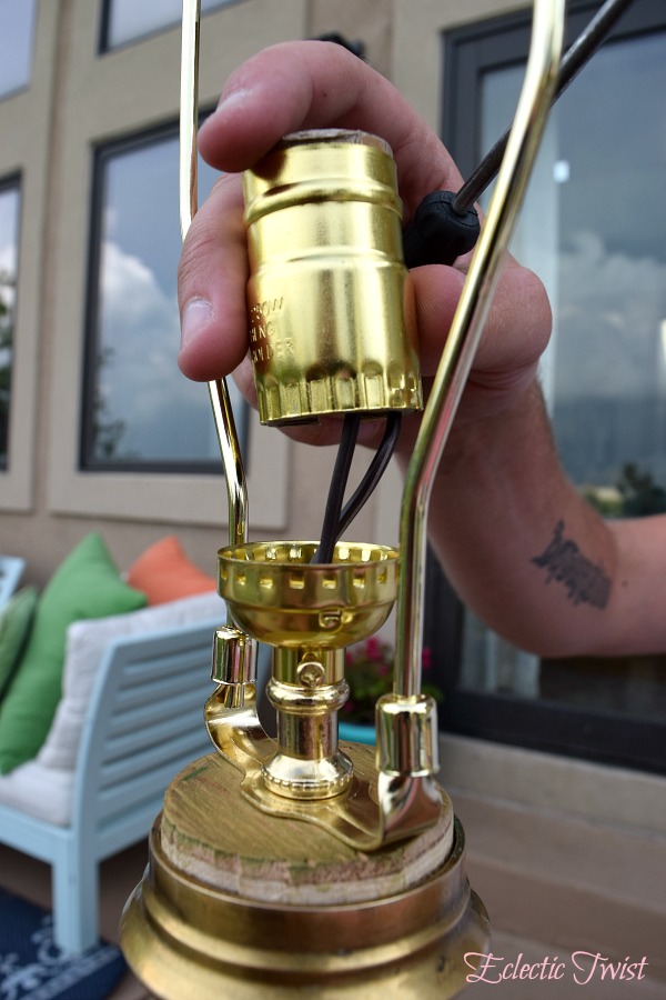 $25 diy custom brass floor lamp, home, decor, interior design, custom, lamp, brass candleholder