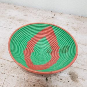 Coral and Green African Basket