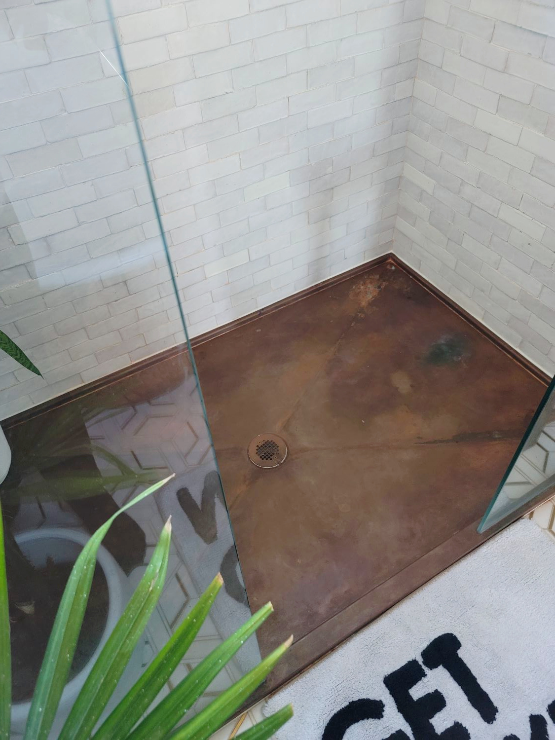 Copper Tub by popular CO home design blog, Eclectic Twist: image of a copper shower pan.