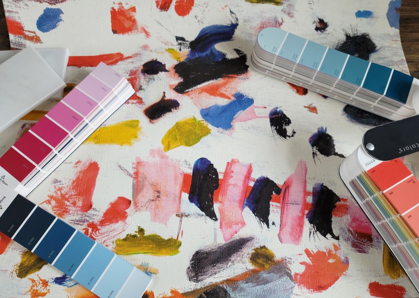 Wallpaper Installation by popular CO home design blog: image of paint splatter wallpaper. 