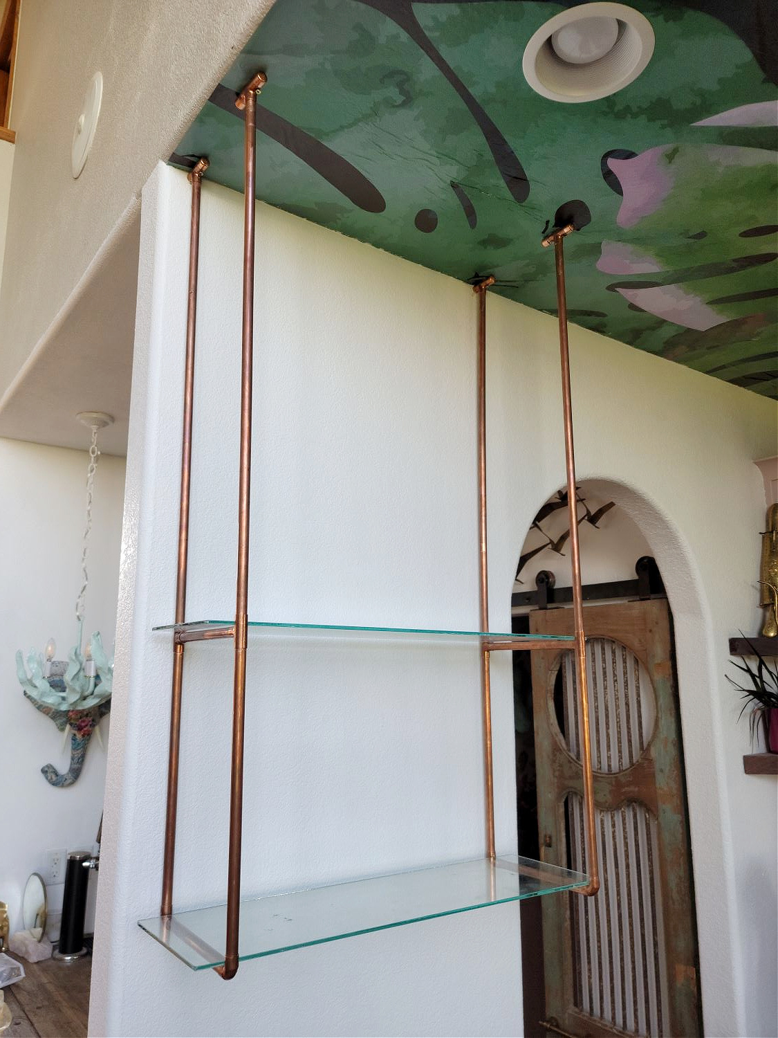 DIY Open Shelving by popular CO home design blog, Eclectic Twist: image of copper open shelving. 