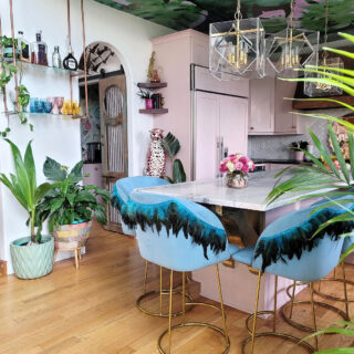 DIY Gold Leaf & Colorful Staircase Makeover