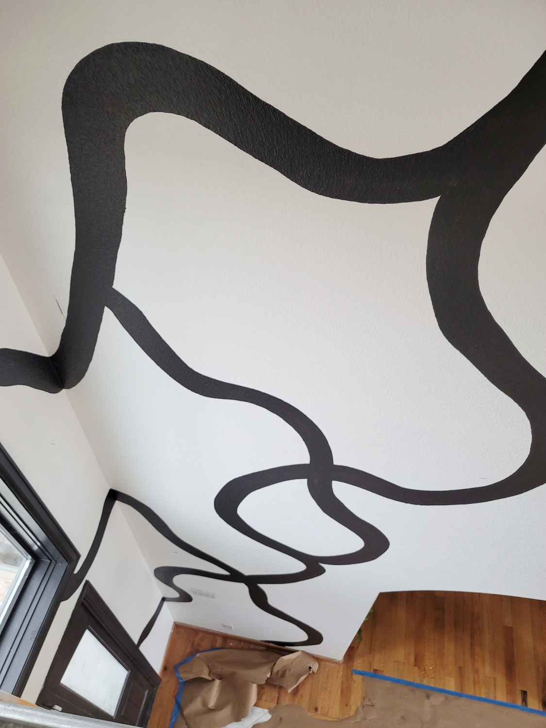 DIY Abstract Wall Mural by top US home decor blogger, Eclectic Twist