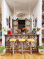 Hollyhocks Wallpaper Bar Makeover